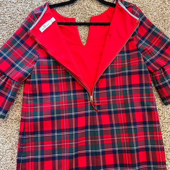 Vineyard Vines Merry Red Plaid Shift Dress Women’s Size 4 EUC - Picture 14 of 16